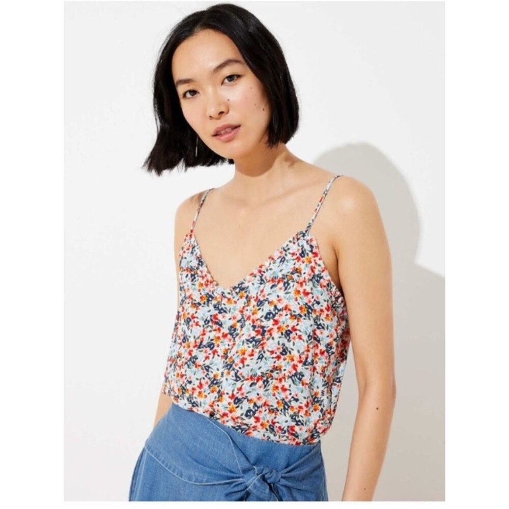 Loft Floral Ruffle Cami Small
